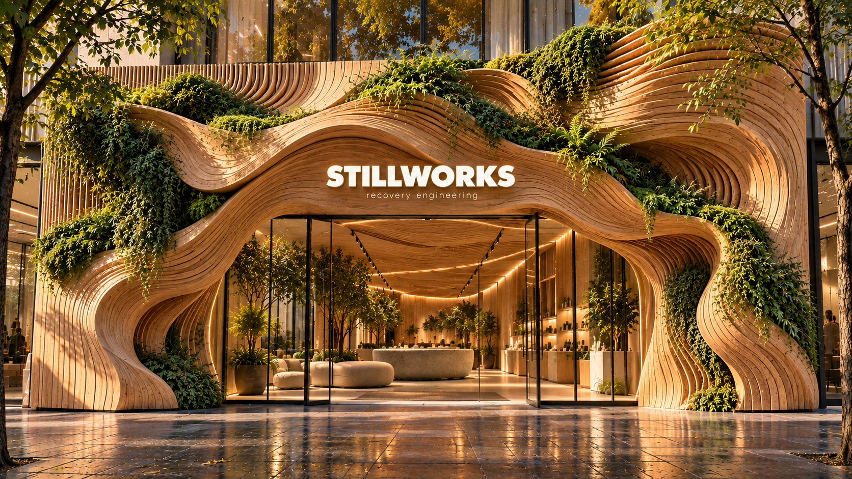 Stillworks timber and nature flagship concept
